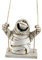 Sharplace Hängende Halloween-Mumien-Dekoration, schwingendes Skelett, Dekoration, Kunstharz, gruselige Skulptur, Baumschmuck, Figur