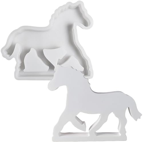 ALEFBET Silikonformen Gießformen, Silikonform Pferd, Silikon Gießform Pferd Ornamente, Gipsformen zum Gießen, Epoxidharz Formen zur Herstellung von Pferd Dekorationen