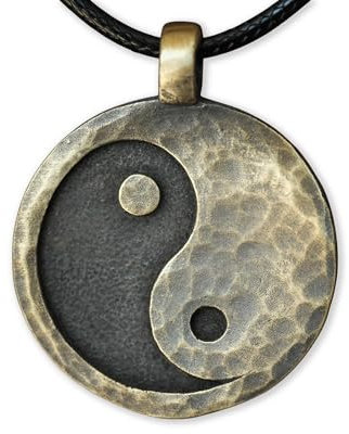 Baldur Jewelry – Yin Yang Halskette, antiker Anhängerschmuck – Yin und Yang Halsketten – Ying Yang Symbol – Yin Yang Halskette für Männer und Frauen – Yin Yang Geschenke – Halskette aus Messing