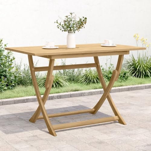 Gartentisch Klapptisch Holztisch Klappbarer Esstisch Kleiner Balkontisch wetterfester Terrassentisch für Garten Balkon, 120x70x75 cm Massivholz Akazie