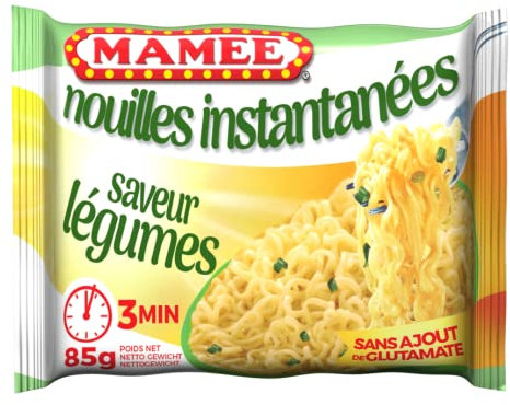 Mamee Nouilles instantanées, saveur légumes - Le sachet de 85g (lot de 10)