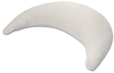 Theraline Musselinmond inkl. Bezug, Stillkissen, Bauchstützkissen, Kuschelkissen, Reisekissen (Sandbeige)