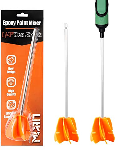 LITKIWI Paint Mixer Drill Attachment with 1/4Hex Shank Adapt to Quick Chuck Drill,Multipurpose Paint Stirrer for Liquids That Require Constant Stirring(Resin,Epoxy,Paint and etc.)