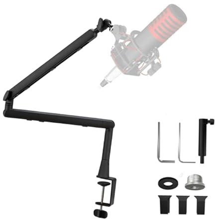 Bras De Micro,Adaptateurs 3/8 Et 5/8,Peut Tourner à 360 Degrés,Barre Télescopique De 15cm,Convient Pour La Radio,Studio,Podcast,Jeux,Réunions,Etc.