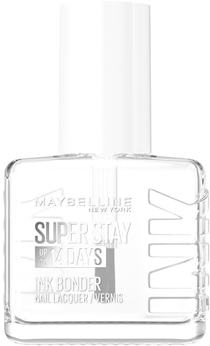 Maybelline New York - Vernis à Ongles Coloré Longue Tenue - Couleurs Intenses et Pigmentées - Renforce les Ongles Abîmés - Superstay Ink Bonder - Teinte : Base Transparente 25-12 ml