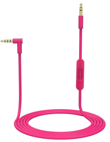 Ersatz Aux Kabel, Stereo-Audiokabel 3,5mm Klinkenkabel Kabel mit Inline-Mikrofon und Steuerung Kompatibel mit Beats Solo4/Solo 3/Solo 2/Studio 2 3/Pro/Detox/Executive,/Mixr/Wireless Kopfhörer (Pink)