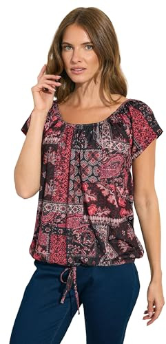 M&Co Mixed Print Tie Front Top - Women's Purple