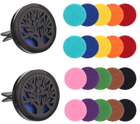 Lot de 2 diffuseurs de voiture - À remplir soi-même avec des huiles essentielles - Pour intérieur de voiture - Avec design d'arbre - Désodorisant universel pour voiture