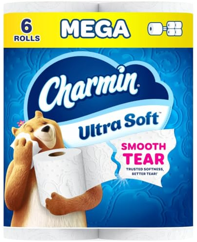 Charmin Ultra Soft Toilet Paper, 6 Mega Rolls = 24 Regular Rolls