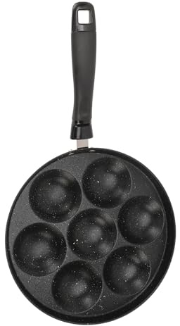 HEEPDD Gusseiserne Aebleskiver-Pfanne, Antihaftbeschichtete Pfannkuchenmaschine mit Mehreren Löchern Zum Schnellen Kochen von Omeletts und Gefüllten Pfannkuchen für die Heimküche