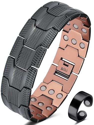 Jeracol Kupferarmband Herren – mit 3 Ultra-starken Magneten, 99% reines Kupfer, maskulines Design, Magnetarmband mit Größenanpassungswerkzeug und Schmuck-Geschenkbox