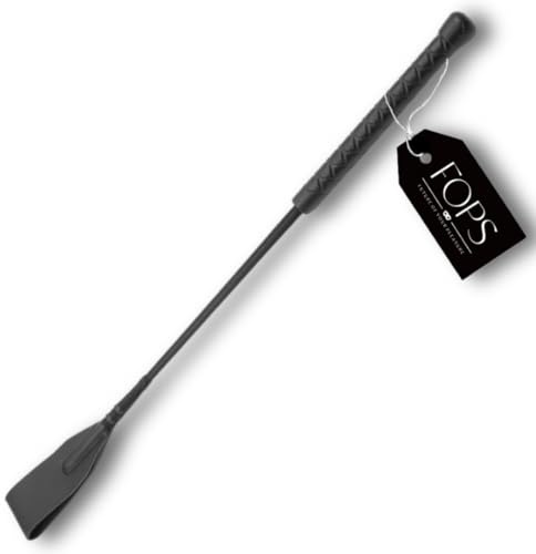 Frusta FOPS BDSM SM in pelle 45,5 cm nera per coppie e fetish | Frusta equestre per sex toy Estremamente resistente B70