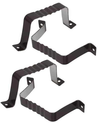 MUCKLILY Lot de 4 Pinces de Gouttière en Alliage D’aluminium 80x100 Mm, Support de Serrage de Tuyau en U pour Fixation Murale Extérieure, Clips Robustes pour Conduite D’eau Pluviale,