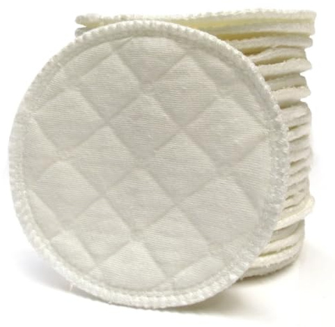 12 Pezzi Coppette Assorbilatte Riutilizzabili Cotone | Struttura a 3 Strati, Forma Sagomata a Tazza, Bianco, per Mamme in Allattamento