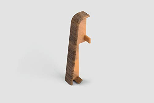 EGGER Verbinder Sockelleiste Nußbaum braun für einfache Montage von 60mm Laminat Fußleisten | Inhalt 2 Stück | Kunststoff robust | Holz Optik dunkel braun