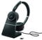 Jabra Evolve 75 MS Wireless Stereo On-Ear Headset – Microsoft Certified Headphones With Long-Lasting Battery and Charging Stand – USB Bluetooth Adapter – Black
