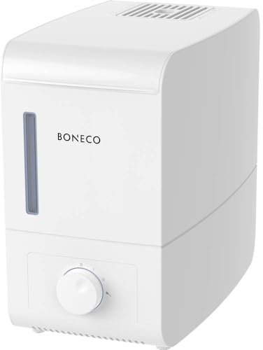 BONECO Verdampfer S200 - Luftbefeuchter - 3L Wassertank - für Räume bis 50 m² - Aroma Funktion - Handwarmer Nebel - CLEANING Mode (weiß)