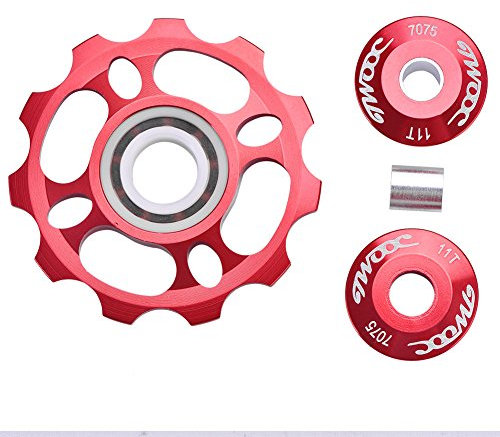 schaltröllchen 10fach,alomejor Fahrrad schaltwerk aluminiumlegierung 11t Pulley,Fahrrad Schaltwerke Schaltungsrädchen 11 Zähne Hinteren Riemenscheibe 11T Wheels Road