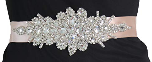 Ulalaza Damen Prom abito da sera cintura decorativa sposa cristallo Schärpen Weddingsgürtel Schärpe mit Strass