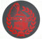 Thorens - Tappetino in feltro per giradischi, con logo Thorens, colore: Nero/Rosso