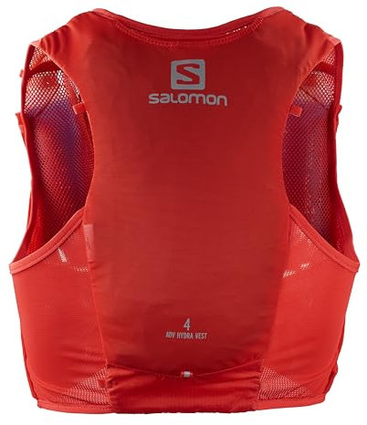 Salomon Adv Hydra Vest 4 Unisex Hydrationsweste Trail running Wandern MTB, Komfort und Stabilität, Schneller Zugriff auf Flüssigkeitszufuhr, Einfaches Design, Rot, XL