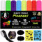 Vaci Kreidetafelmarker - Set mit 8 radierbaren Kreidemarker mit Urlaubszeichen, 16 Kreideetiketten und Kreidetafelband - Flüssigkreidemarker für Kreidetafelschilder - Neon Kreidestifte