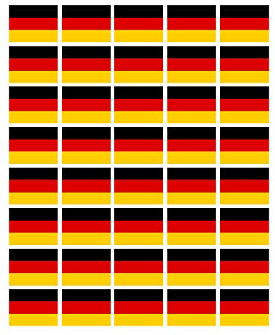 40 Stück Aufkleber Deutschland Flagge 4 cm x 3 cm | German Flag | Germany | wetterfest & UV Schutz | Set