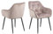 AC Design Furniture Bentley Carver Esszimmerstühle 2er Set, H: 83 x B: 58 x T: 55 cm, Dusty Rose/Schwarz, Samt/Metall, 2 Stk.