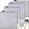 MAHEWA® Sitzkissen eckig aus Filz 35x35cm - 4er Set Waschbare Stuhlkissen passend für Retro Stühle - Stuhl Sitzpolster Sitzauflage Hellgrau/Anthrazit mit schwarzem Emblem