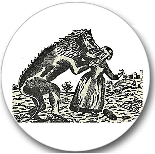 Sticker-Designs 10cm! Klebe-Folie Wetterfest Made-IN-Germany Werwolf Girl No637 Scary rund/weißer Hintergrund! UV&Waschanlagenfest Auto-Aufkleber Profi-Qualität!