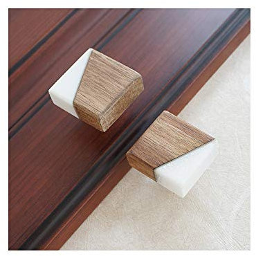 1pc Copper Drawer Knob Wooden Dresser Pulls White Stone Kitchen Cabinet Knob Square Wardrobe Door Handle Modern Closet Knobs