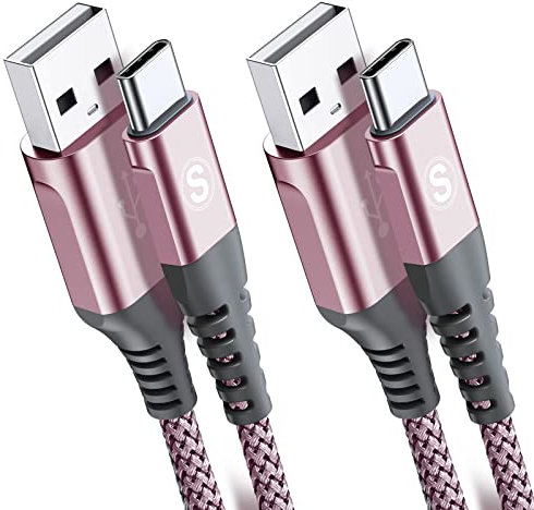 2-Pack 2M USB C Cable 3.1A Fast Car Charger Cable Compatible for iPhone 16 15 Plus Pro Max, Samsung Flip/Fold 7 6 5 4 3 S25 S24 S10 S20 S21 S22 S23 A16/15/14/13/12 A35/A34 A56/55/54, Pixel 9 8 7 6