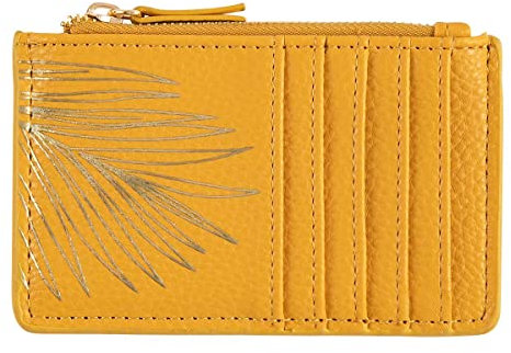 DRAEGER Paris - Porte-Carte - 12,5 x 8 cm - Jaune/Doré - Zippé - Accessoire, Mode, Fashion, Tendance - Idée Cadeau Amis, Famille, Fête des Mères, Copine, Anniversaire