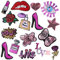 16 Pieces Purple Sequin Iron on Patches DIY Embroidered Patch Sew on Sequin Applique Lip Lipstick Patch Decoration Clothing Jeans Bag Repair for Woman Girl Garment Bag Shoes Caps Decor