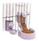 Kaninchen Futter und Wasser Schalen Set, Automatischer Bunny Feeder Futterschale Kleintier Mülleimer Feeder mit Deckel für Bunny Katze Frettchen Chinchilla Meerschweinchen