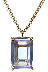 Atemberaubende Rechteckige Tansanit Halskette - Schöne Gold Braut Halskette - Blendend Dezember Geburtsstein Halskette, Geschenk Halskette für Mama, Frau, Freundin, Schwester - Modeschmuck für Frauen