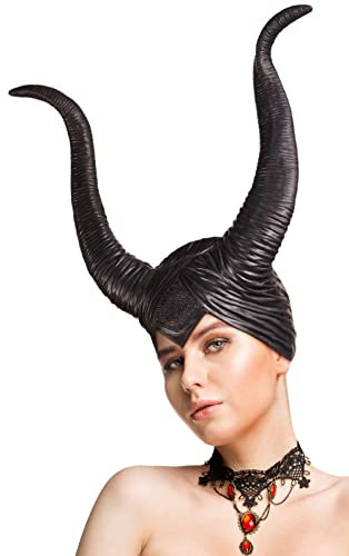 Balinco Hörner Latex Hut, Halloween Kostüm Damen, Gothic, Cosplay, Teufel Kostüm, Teufelshörner Headband, Hexenkostüm, Karneval, Fasching