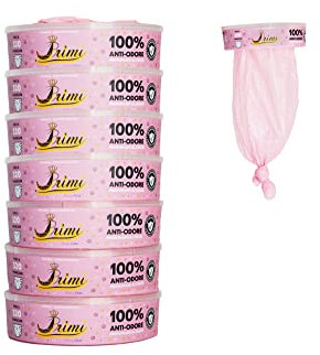 PRIMI Recharge parfumée rose pour bébé – Compatible avec mangeoires à porc Foppapedretti, Angelcare, LitterLocker-II et Desing – Recharges jusqu'à 320 couches – Sacs ultra résistants