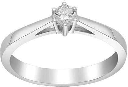 JC Trauringe Damenring Solitär-Ring 585 Weißgold Verlobungsring mit Diamanten Vorsteckring A116 203BR6 (58 (Ø 18,5 mm), 0.15)