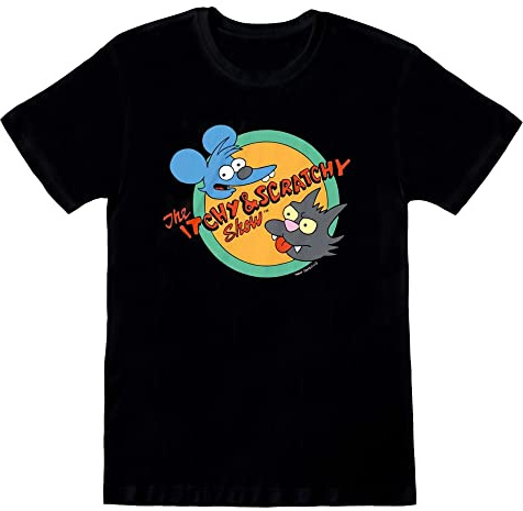 Heroes Inc The Simpsons Herren T-Shirt Itchy and Scratchy schwarz, Schwarz , L