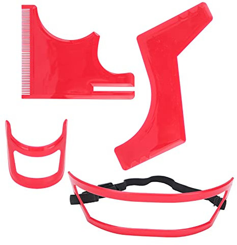 Fauitay 4 Stück Bart Schablone Set, Bartschablone Rasierhilfe, Bart Konturen Schablone, Männer Bartvorlage Styling Bart Template Bart Shaper Werkzeug Bart Vorlage