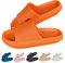 UoYeet Cloud Slides für Damen und Herren, kuschelige Hausschuhe mit dicker Laufsohle, rutschfest und wasserdicht, perfekt für Badezimmer, Pool und im Freien, Orange 36/37