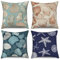 ASDCXZ Ozean Kissenbezug 40x40 cm 4er Set, Retro Ozean Schale Seesterne Beige Blau Grün Sofa Dekokissen Kissenbezüge Kissenhülle Waschbar Polyester Leinen Textil Polster Kopfkissenbezug Kissen Bezug