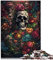 Puzzle für Erwachsene, Totenkopf und Rosen, Totenkopf-Rose-Puzzle für Erwachsene, 1000 Teile, für Erwachsene und Familien, Papppuzzles, Entspannungspuzzlespiele, Größe: 26 x 38 cm