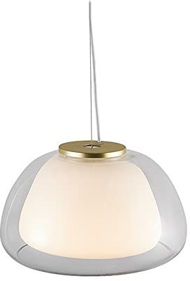 MODEBHD Moderne Dorp Light E27 Doppel-Klarglas-Hängelampe Jelly Shape Shade Pendelbeleuchtung -1 Licht für Kücheninsel Wohnzimmer Schulhaus Wintergarten LOFT