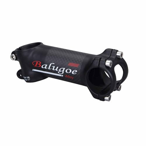 FukkeR 31.8mm Fahrrad Vorbau 17 Grad Fahrradlenker Caliber Riser 70/80/90/100/110mm MTB Lenkervorbau Aus Aluminium Carbon for BMX XC AM FR Rennrad Citybike (Color : Black, Size : 90mm)