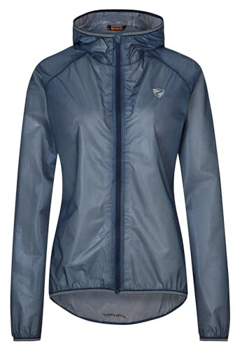 Ziener Damen NATINA Regenjacke - Fahrrad|Mountainbike|Outdoor - wasserdicht,atmungsaktiv,super leicht, hale navy, 42