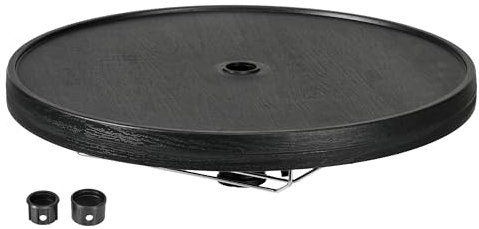 Outsunny - Mesa de sombrilla (60 cm, con agujero para sombrilla de playa, terraza, jardín, piscina, HDPE negro, Negro , 60x60x5cm