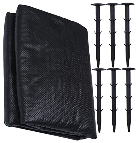 BESPORTBLE 6stücke Pp-gartenvlies Schwarz Hochwertige Unkrautfolie Für Garten Gewächshaus Und Obstplantagen Mit Nägeln Zur Einfachen Befestigung Atmungsaktiv Und Langlebig