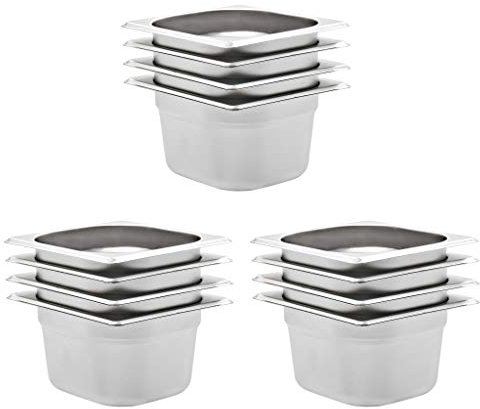 DCRAF Gastronorm Contenitori 12 pz GN 1/6 100 mm Acciaio Inox